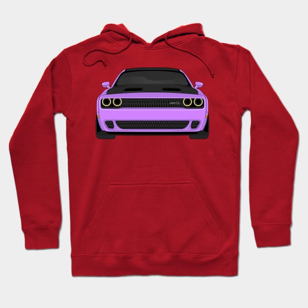 DODGE HELLCAT FRONT VIOLET Hoodie by VENZ0LIC